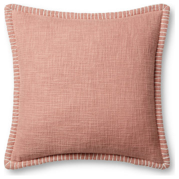 Loloi PLL0109 Pink 22'' x 22'' Cover, Down Pillow