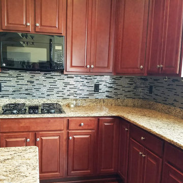 Eden Mosaic Tile Installations: Thin Stainless Brick Mosaic Tile Silver Black
