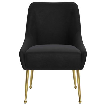 Cali Dining Chair Black and Gold Set of 2, Black and Gold