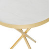 18" 3-Leg Contemporary Wood Side Table - Gold / Gray Marble
