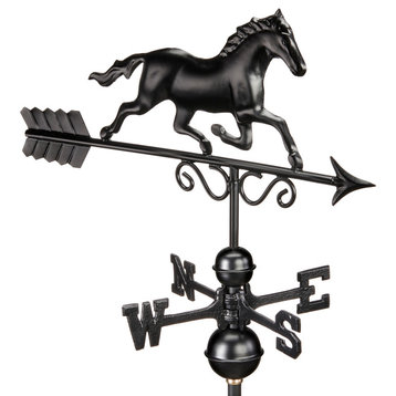 Galloping Horse Weathervane 1974K Black Finish by Good Directions