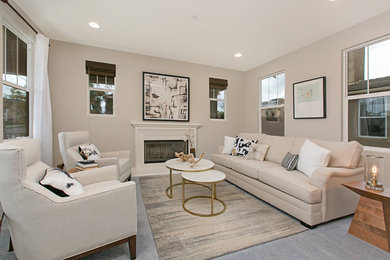 Example of a trendy living room design in San Diego