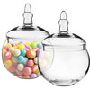 Glass Apothecary Jar Candy Buffet Container H-10"  D-6" Set of 1, 6"x10", 2 Pieces