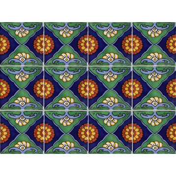 2x2 36 pcs Green Sea Talavera Mexican Tile