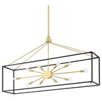 Hudson Valley Lighting - Glendale 10-Light Island-Light Aged Brass/Black Finish - You asked, we listened! We've expanded our best-selling Glendale family with the addition of a gorgeous flush mount, larger-sized pendant and a stunning linear fixture, all in a traditional Sputnik-style lantern design.