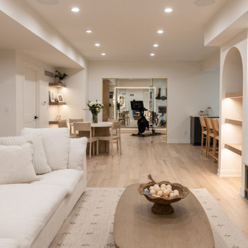 Luxury Basement Remodel with Custom Bar, Wine Display & Wellness Retreat