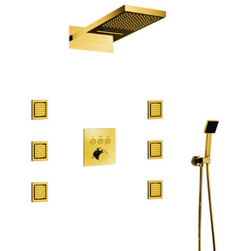 Leonardo Gold Tone Shower System