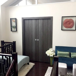 Private Residence - Unica Gray Oak & Optima 4H Blue Shadow - Interior Doors