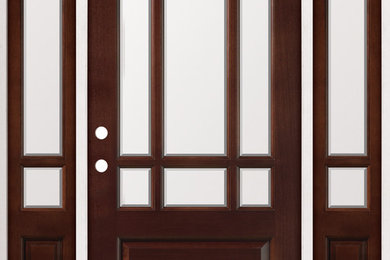 9-Lite Mahogany Door with Sidelites