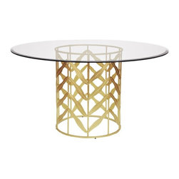 Worlds Away - Worlds Away Leaf Motif Dining Table - Dining Tables