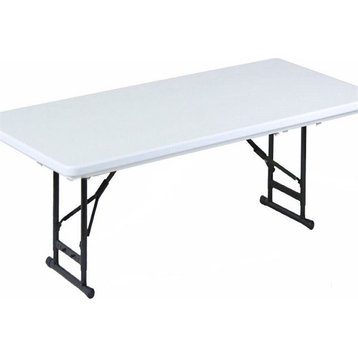 Correll 17-27"H Adjustable Heavy Duty Blow-Molded Folding Table in Gray Granite