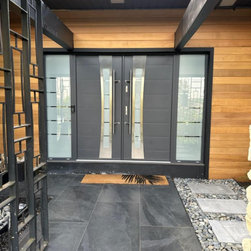 Modern Front Entry Double Doors with Sidelights. Hurricane impact entry door - Products