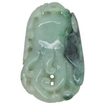 Hand Carved Natural Jade Lucky Feng Shui Buddha Finger Fruit With Pixiu Pendant