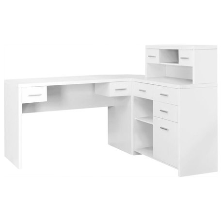 Computer Desk - White Left Or Right Facing Corner Workstation