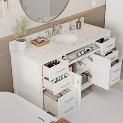 Caroline 60'' White Bathroom Vanity - Bathroom Vanities And Sink Consoles
