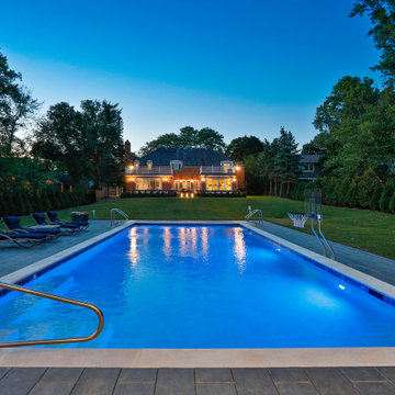 Glenview, IL Swimming Pool and Raised Hot Tub