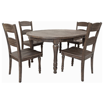 Madison County Reclaimed Pine 66 Oval Farmhouse Five-Piece Dining Set,...