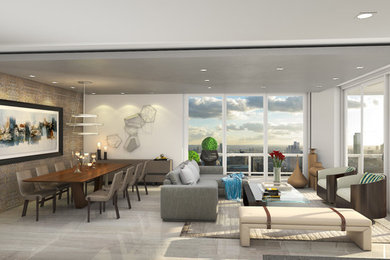 Living room - contemporary living room idea in Miami