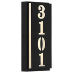 Access Lighting - Numero Indoor LED Address Light - Personalize your home with this indoor LED address light. Resembling an address plate you would typically see outside, this wall sconce features a black finish with an acrylic lens. A cutout strip accents four cutout number slots, light emitting from each cutout. Place this address light in a foyer or enclosed patio.