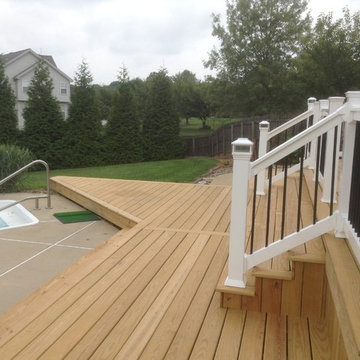 Pressure Treated Pool Deck with Solar Caps