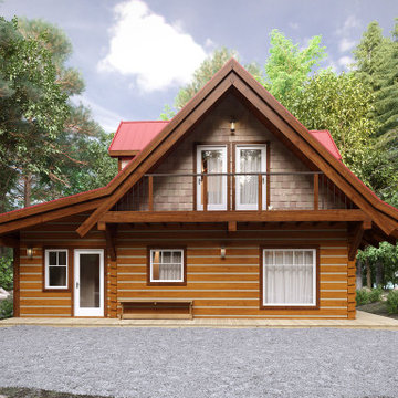 Log Home "Lot-0" Canada, 3D Visualization.