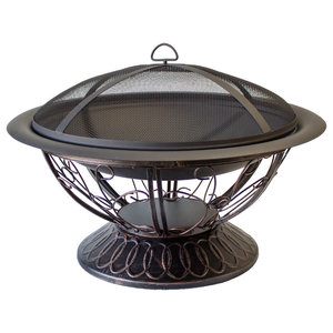 Jamaica Fire Pit In Copper And Black Transitional Fire Pits