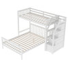 Twin Over Full Loft Bed With Staircase, White