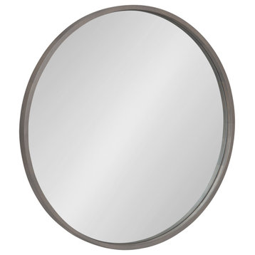 Valenti Round Framed Mirror, Gray 28 Diameter