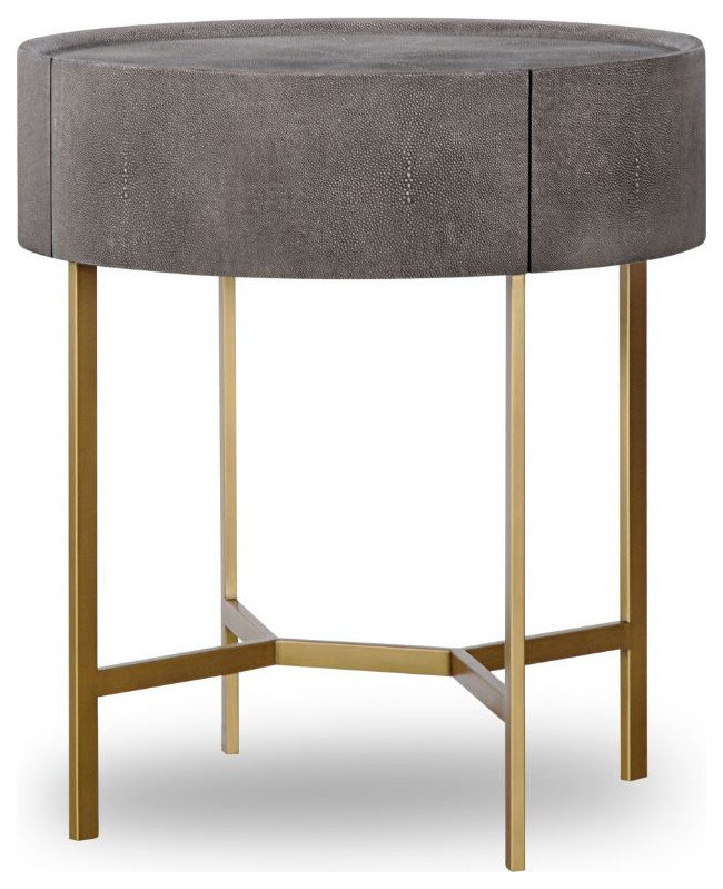Moda Nightstand Faux Shagreen Set of 2 - Stylish & Modern