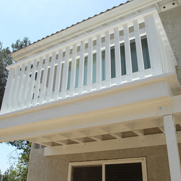 Wood Lattice Patio Cover and Wood Balcony