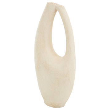 Natural Beige Paper Mache Vase 564135