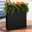 vidaXL Garden Rectangle Rattan Planters Set, Black