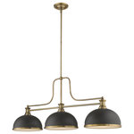 Z-Lite - Z-Lite 725-3HBR-D12BRZ+HBR Melange 3 Light Chandelier in Bronze - Romance and style add an artful attitude in any transitional space. This three-light island pendant brings a maritime village personality with a gorgeous heritage brass finish that complements it's sensually curved silhouette.