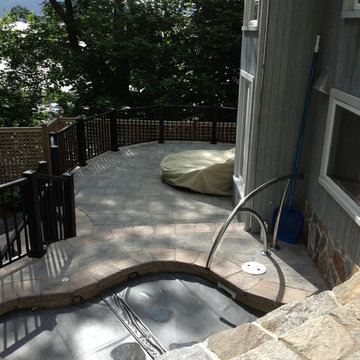 Backyard Patio with Spa and Landscaping