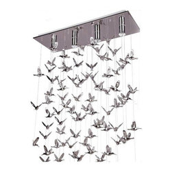 Birds Four Lights Dining Room Island Lighting - Kitchen Island Lighting