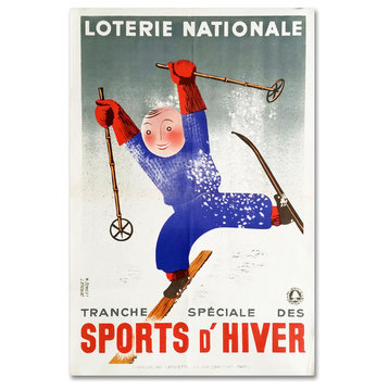 "Winter Sports" by Vintage Apple Collection, Canvas Art