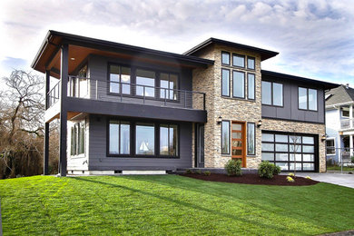 Home design - mid-sized modern home design idea in Seattle
