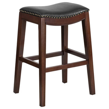 Madrid Contemporary 30 Bar Height Barstool in Brushed Stainless Steel...
