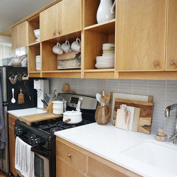 Gray Mosaic Tile Kitchen Backsplash