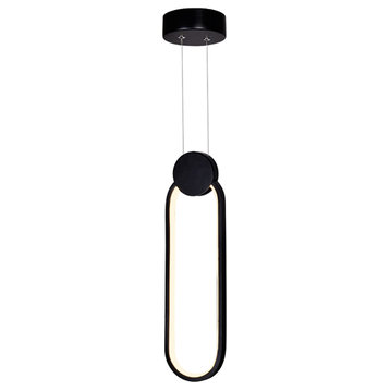 Pulley Pulley 4-in LED Black Mini Pendant