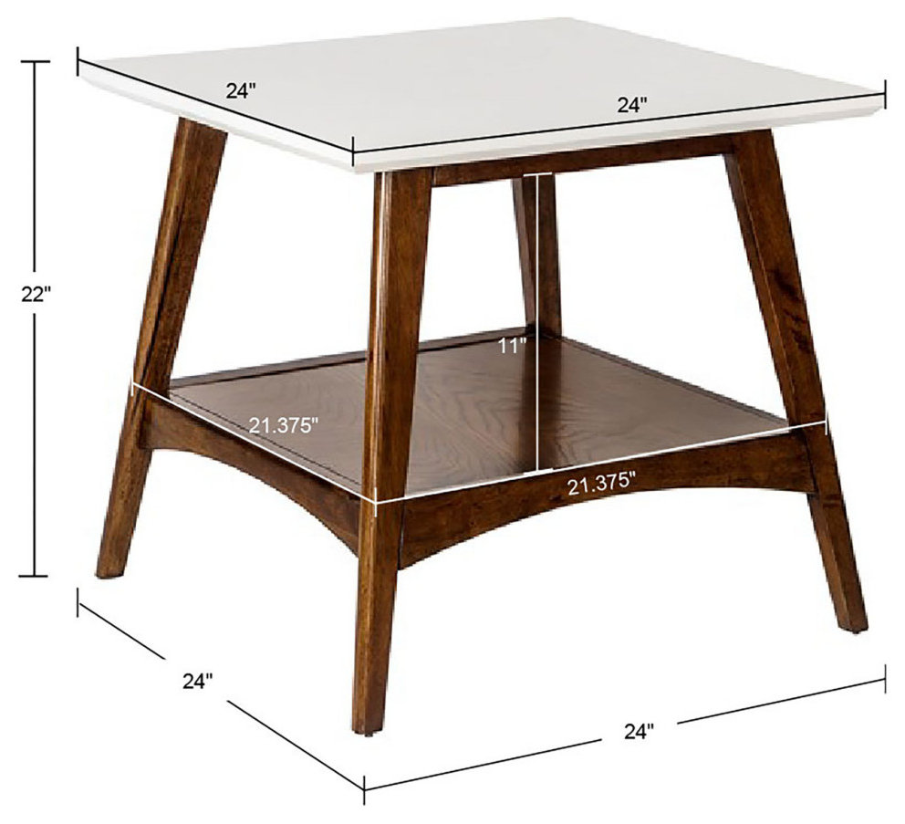 Madison Park Parker Mid-Century Modern Natural Wood Accent Table - Midcentury - Side Tables And ...
