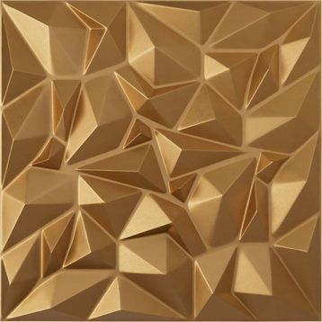 Leto EnduraWall Decorative 3D Wall Panel, 19.625"Wx19.625"H, Gold