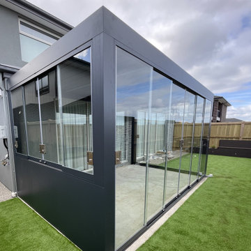 Louvre Roof Verandah with sliding glass doors and window