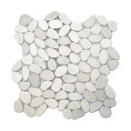 12"x12" Sliced White Pebble Tile