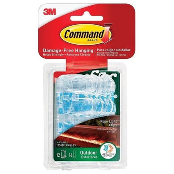 Command Outdoor Rope Light Clips, Clear, Plastic