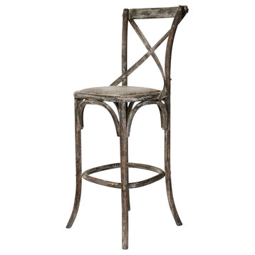 Parisienne Cafe Barstool, Limed Charcoal