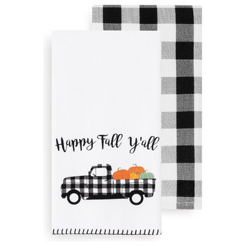 Happy Fall Y'all and Check Kitchen Towel Set