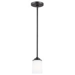 Sea Gull Lighting - Sea Gull Kemal 1 Light Mini-Pendant, Midnight Black/Etched/White - The Sea Gull Collection Kemal one light mini pendant in midnight black is the perfect way to achieve your desired fashion or functional needs in your home.