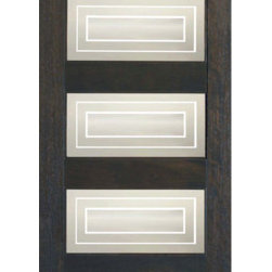 RB-06 Interior Mahogany Contemporary Matte Square Glass Single Door - Interior Doors