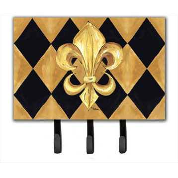 Carolines Treasures 8125TH68 6 x 9 In. Black and Gold Fleur de lis New Orleans